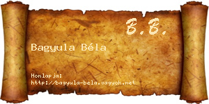 Bagyula Béla névjegykártya
