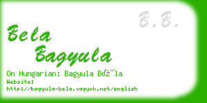 bela bagyula business card